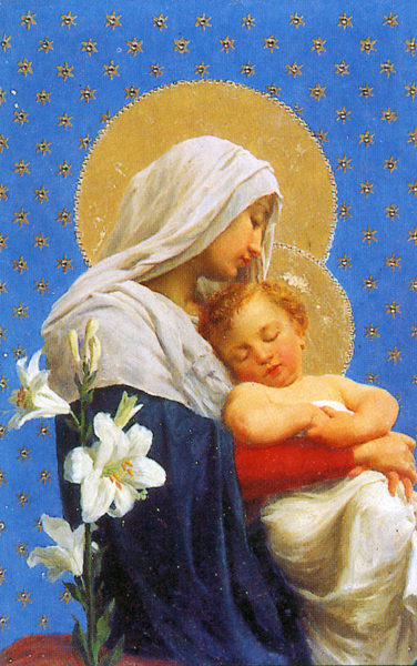 Oreste Recchione - Madonna con bambino e gigli